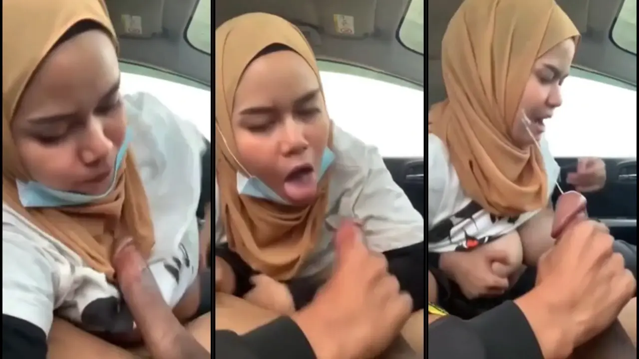 Jilbab Hiper Masih Di Dalem Mobil, Belum Sampe Rumah Udah Ngewe Mulut Aja.